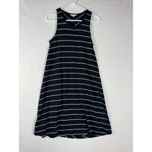 Madewell Summer Dress Womens Small Black Striped Tank Sleeveless Midi Sleeveless